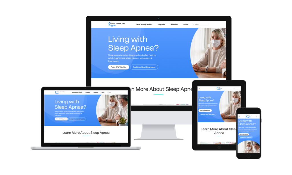 Responsive display of the Sleep Apnea website